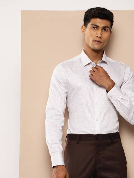 INVICTUS Men Printed Formal White Shirt