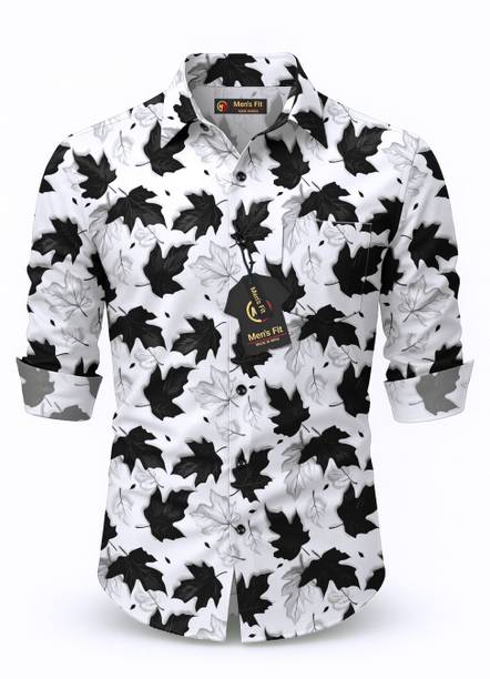 Men Comfort Fit Printed Button Down Collar Casual Shirt
