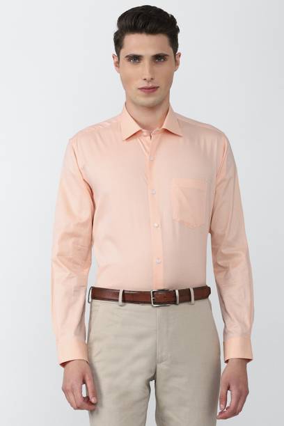 VAN HEUSEN Men Regular Fit Self Design Spread Collar Formal Shirt