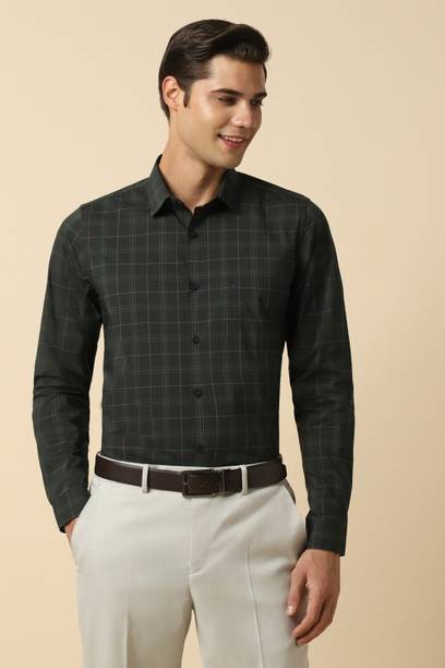 Allen Solly Men Slim Fit Checkered Spread Collar Formal Shirt