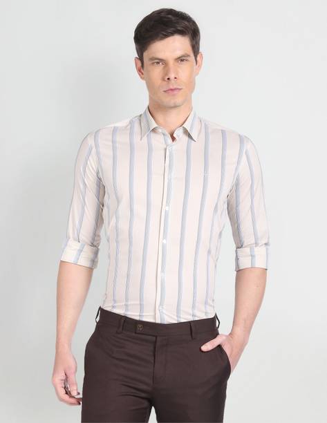 ARROW Men Slim Fit Striped Spread Collar Formal Shirt