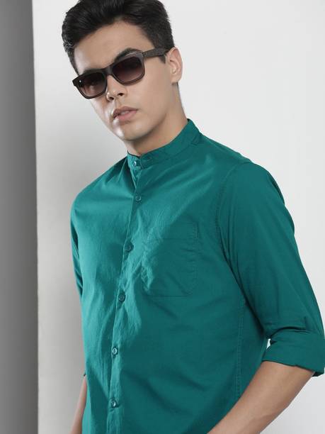 The Indian Garage Co. Men Solid Casual Green Shirt