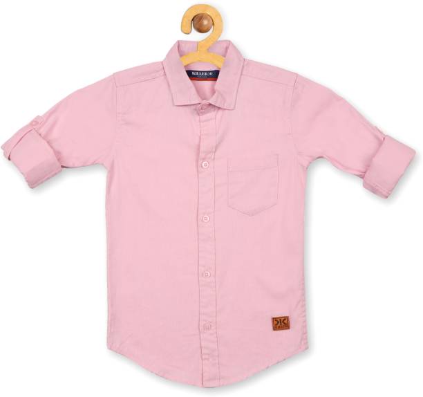 KILLER Boys Solid Casual Pink Shirt