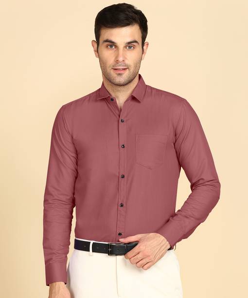 Men Regular, Slim, Tailored Fit Solid Slim Collar Formal Shirt