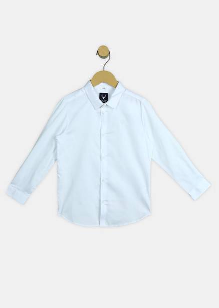 Boys Slim Fit Solid Casual Shirt