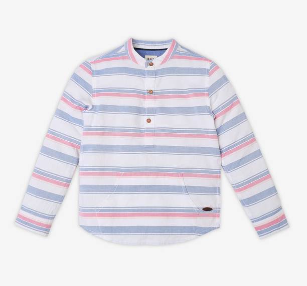 Boys Regular Fit Striped Casual Shirt