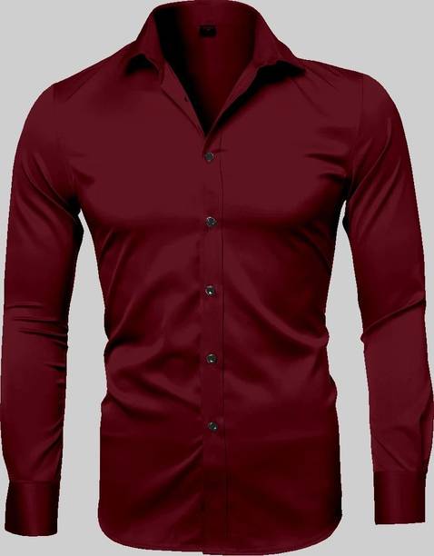 Yaara Fashion Men Regular Fit Solid Spread Collar Casual Shirt