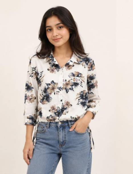 Women Relaxed Fit Fit Floral Print, Printed Spread Collar Casual Shirt