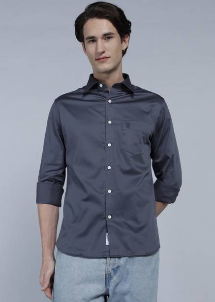 Men Tailored Fit Solid Spread Collar Casual Shirt