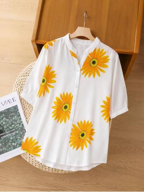 Women Relaxed Fit Fit Printed Button Down Collar Casual Shirt