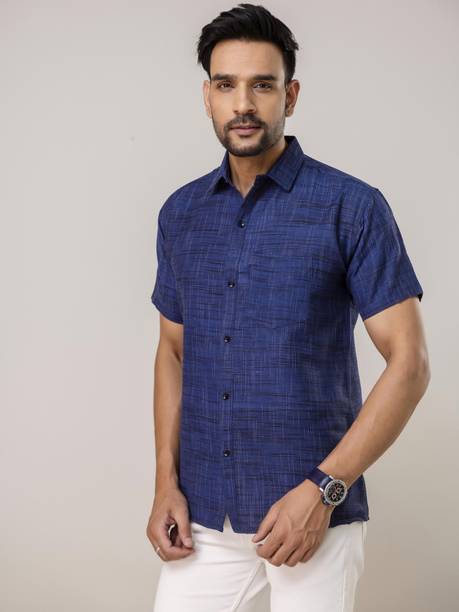 Shozaai Collection Men Regular Fit Solid Spread Collar Casual Shirt