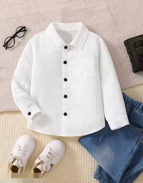 BHUMIKA CREATION Boys Regular Fit Self Design Spread Collar Casual Shirt