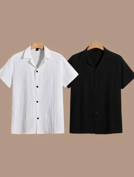 Men Regular Fit Self Design Casual Shirt