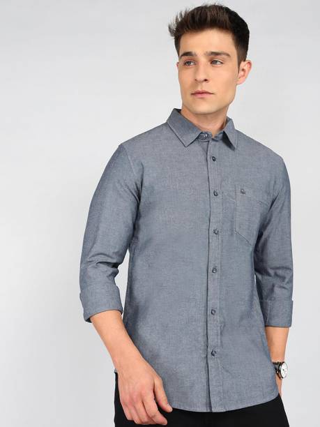 Men Regular Fit Solid Slim Collar Casual Shirt