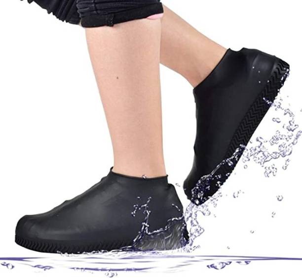 DIOXIT Silicone Rain Shoe Covers Sand-proof Waterproof Non-slip Portable Shoe Covers Silicone Black Boots Shoe Cover, High Ankle Shoe Cover, Toes Shoe Cover