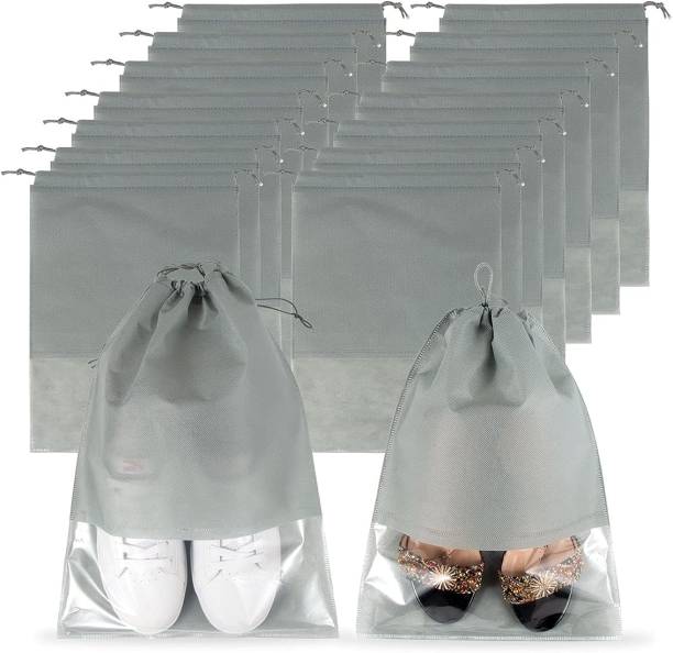 SHOERELLA Shoe cover set of 6 Nylon Grey Flat Shoe Cover, High Ankle Shoe Cover, Toes Shoe Cover, Boots Shoe Cover