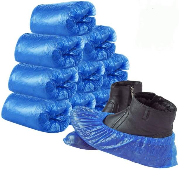 sky enterprise shop SE- Pack 100 Shoe Boot Covers Waterproof Non Shoe Cover PP (Polypropylene) Blue Boots Shoe Cover, Flat Shoe Cover, High Ankle Shoe Cover, Toes Shoe Cover