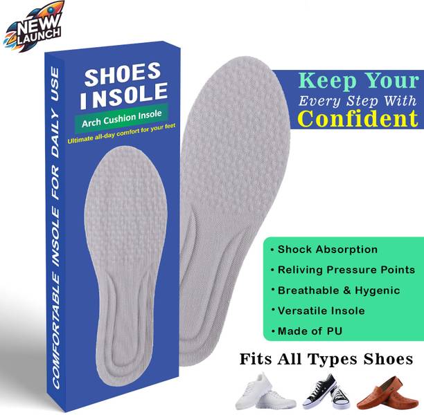 Adbee Shoes Pads Soft Insole Sole Protector PU Foam 5D Cushion For Men & Women Heel Support
