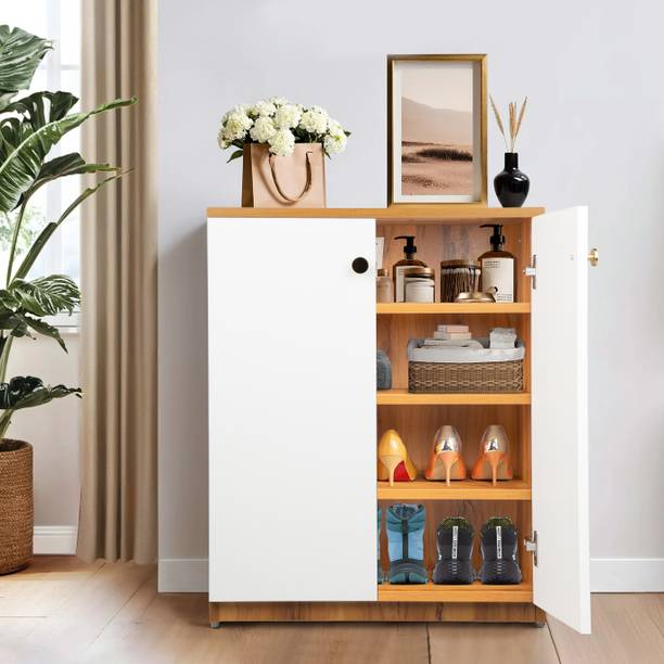 Urbanspace Multi-Shelf Wooden Shoe Rack for Neat and Organized Footwear Storage Engineered Wood Shoe Rack