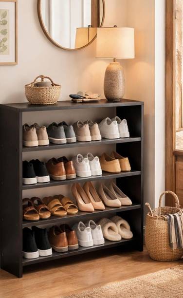 Flipkart Perfect Homes 5 Tier Shoe Rack for Home Wood Shoe Slipper Organizer Stand 24 x 9.5 x 29 Inch Engineered Wood Shoe Rack