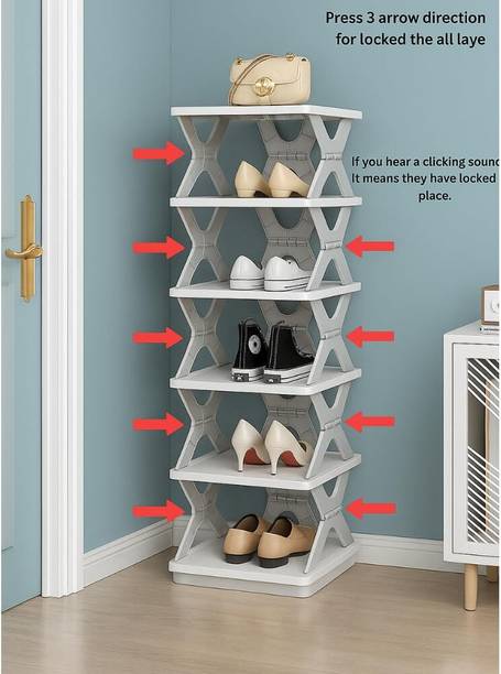 STELITE Shoe Rack,Adjust Rack,Tower Rack Shoes Home Slippers Shelf Organizer Plastic Shoe Stand