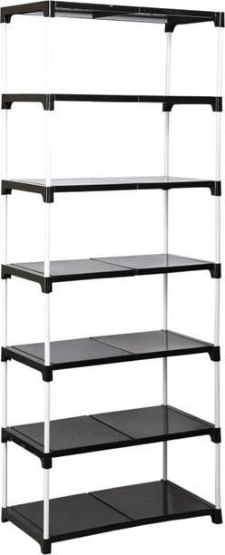 Black Stallion Portable Multipurpose Shoe Rack Metal, Plastic Collapsible Shoe Stand