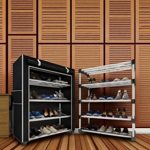 Anshutraders 4 Layer Shoe Rack Organizer –Lightweight Portable Shoe Storage Stand for Home Plastic Collapsible Shoe Stand
