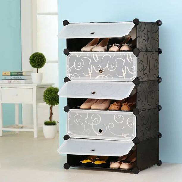 GK-JLPV Portable Shoe Rack Organizer 30 Pair Tower ShelfStorage Cabinet Stand Expandable Plastic, Metal Collapsible Shoe Stand