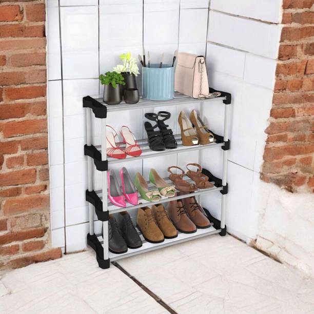 hph craftt Slim Plastic Shoe Organizer with Doors Space-Saving Cabinet for Narrow Spaces Plastic Shoe Rack
