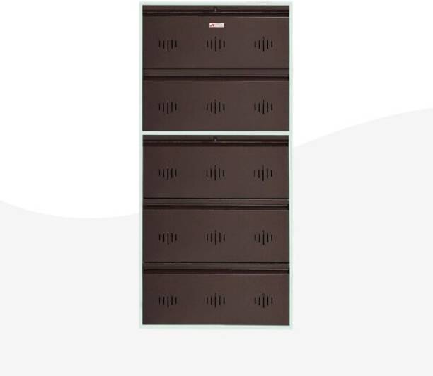 Nakshatra Technology 5 Door Wall Mounted Metal Shoe Rack & Organizer with Dual Lock for Home | Metal Collapsible Shoe Stand