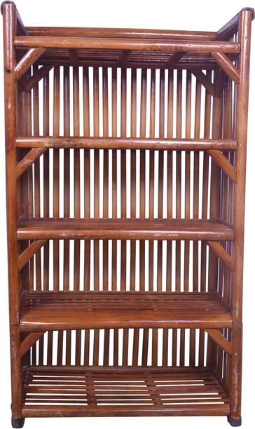 EVRA Wood, Bamboo,Cane Book shelf chappal stand,Bookshelf for office,multipurpose use Bamboo Semi-Open Book Shelf