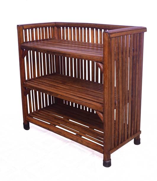 EVRA Wood, Bamboo,Cane Book shelf chappal stand,Bookshelf for office,multipurpose use Bamboo Semi-Open Book Shelf