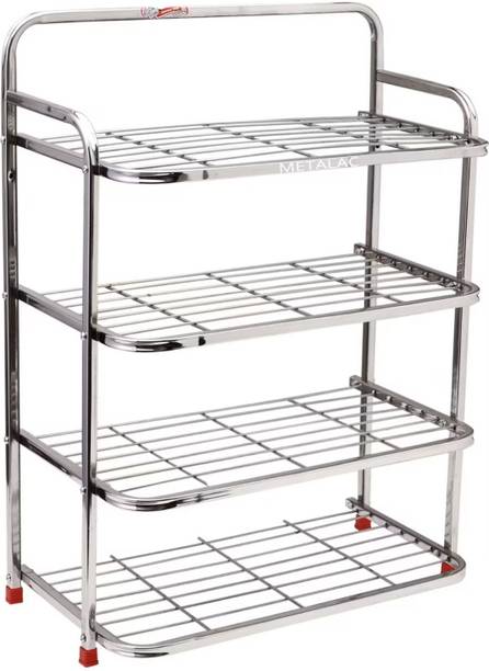 ALL IN ONE Multipurpose Kitchen rack| Shoe rack Wall mounted | (3-shelf, Large size) Metal Shoe Stand