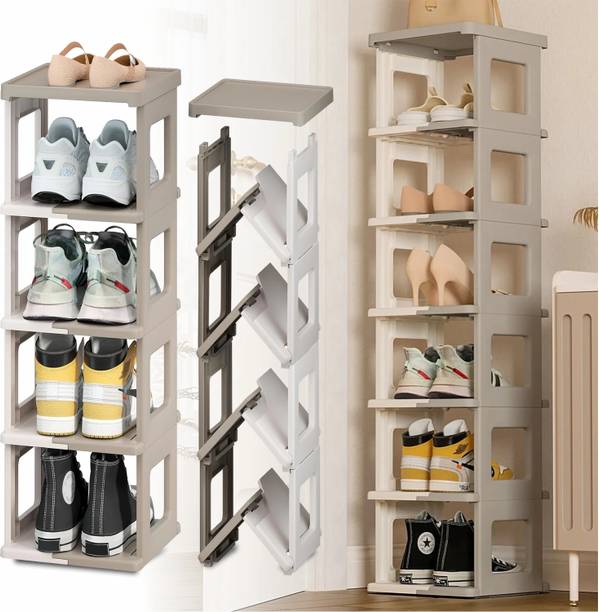 HAVEU HAVEU 4 Tier Shoe Rack Versatile and Sturdy for Clothes Books Storage Organizer Plastic Shoe Rack
