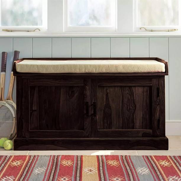 APRODZ Sheesham Wood Shoe Rack with Door Spacious Storage Seating Wooden Solid Wood Shoe Rack