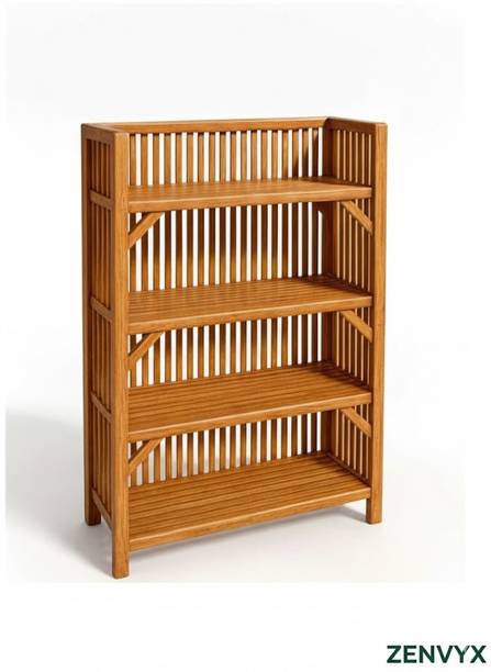 ZENVYX Premium Bamboo 4-Tier Rack | Wooden Shoe Rack, Bookshelf, Plant Stand Bamboo Shoe Rack