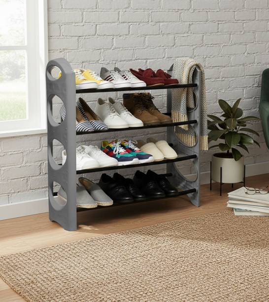 ROBMOB 4 Layer Best Quality Multi-Storage Rack Shelf Plastic, Metal Shoe Stand