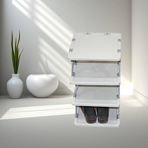 EMMUKT Quality Plastic 4 Shelf Foldable Shoe Rack/Organizer Stand Plastic Shoe Stand Plastic Shoe Rack