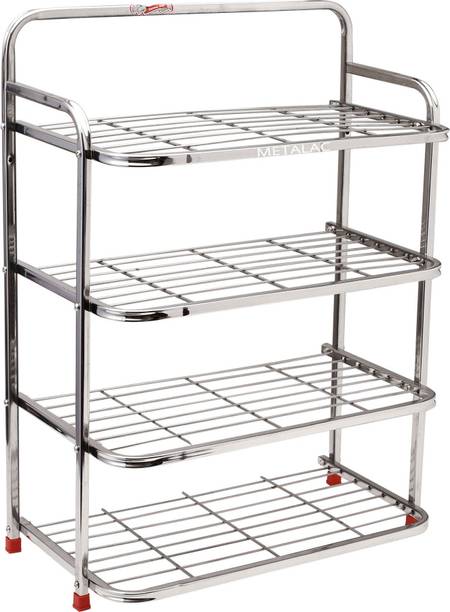 METALAC Multipurpose Kitchen rack| Shoe rack Wall mounted | (4-shelf, Large size) Metal Shoe Stand