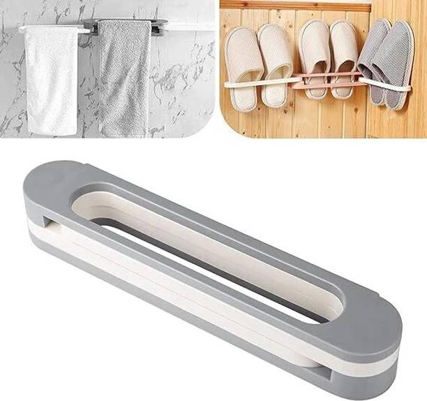 HomiQ Shoes Hanger Wall Mounted Shoe Bathroom Towel Organizer Rack Plastic Shoe Stand Plastic Collapsible Shoe Stand