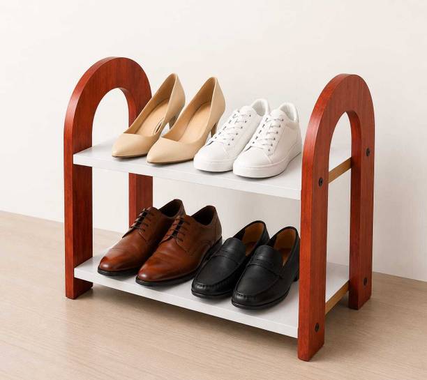 ATRACDECOR Wooden Shoe Rack 2 Tier Engineered Wood Shoe Rack