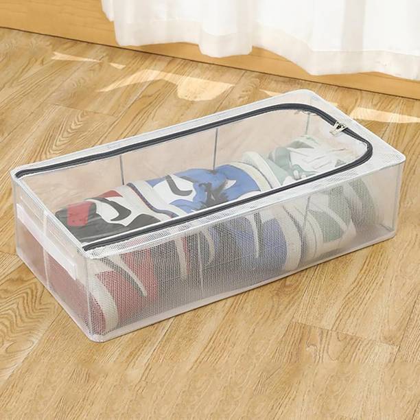 Vezrix Transparent Shoe Storage Bag with Zipper Plastic Shoe Rack Plastic Shoe Stand