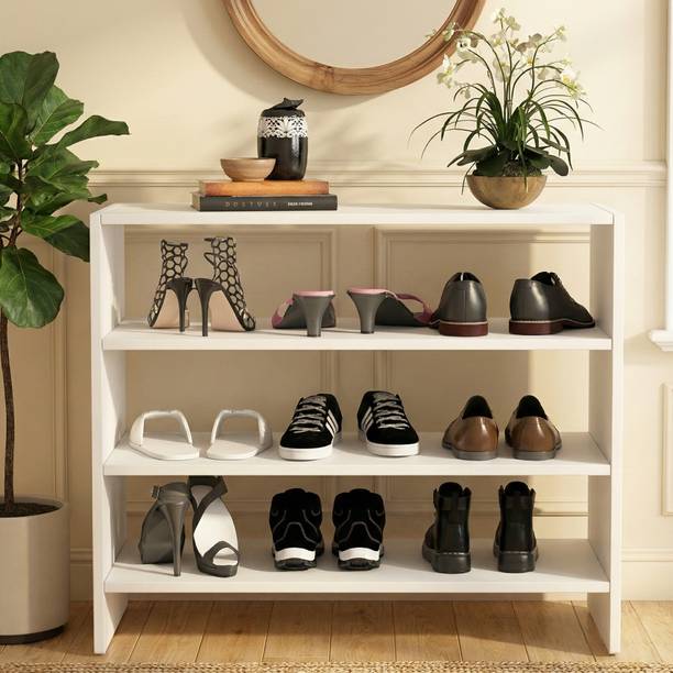 RK Modular Furniture Modern Engineered Wood Shoe Rack | 3 Tier Open Storage Shelf Engineered Wood Shoe Rack