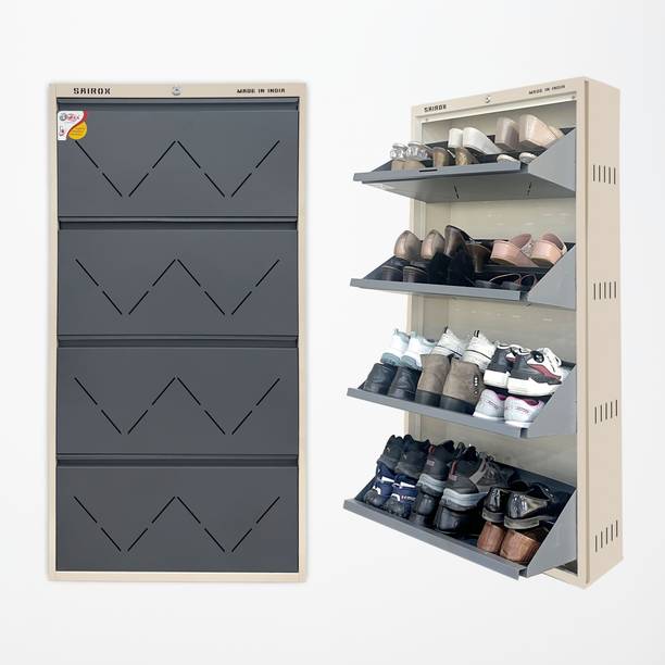 Sairox Double shelves Four Door Wall mounted 24-28 Pair, (29*8.5*56)Inches Metal Shoe Rack