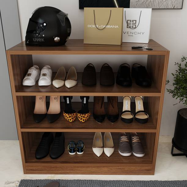 HOMEEASY Multipurpose Wooden Shoe Rack with 3 Shelves | Compact, Durable & Stylish Design Engineered Wood Shoe Rack