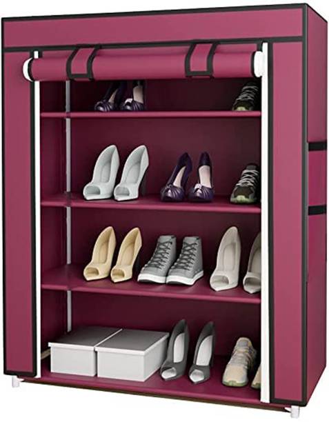 TURBOMAX Premium Shoe Rack/Multicolorpurpose Storage Rack With Dustproof Cover Plastic Shoe Stand