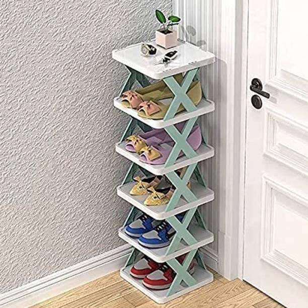 BEYKURY B-6 Layer Shoe Rack X Design Lightweight Foldable Shoe Cabinet Storage For Home Plastic Shoe Stand