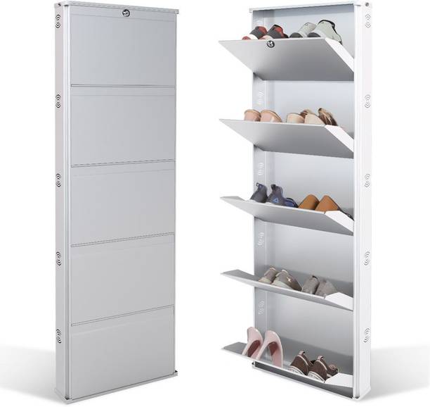 Jaimini Jaimini Shoe Rack 5 Door | Wall Mounted Shoe Rack | Shoe Organizer Metal Shoe Rack