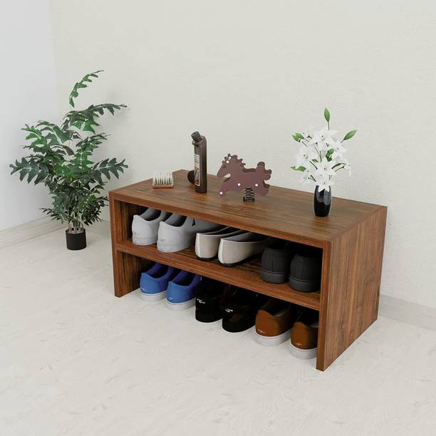 ONIJA 2 Tier Shoe Rack Organizer Wooden, Sheesham Wood Shoe Rack with Seat | Solid Wood Shoe Rack