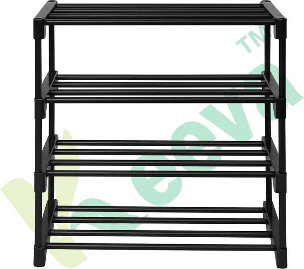 keeva 4 Tier Plastic Shoe Rack for Home, Foldable Shelf Stand Plastic Shoe Stand